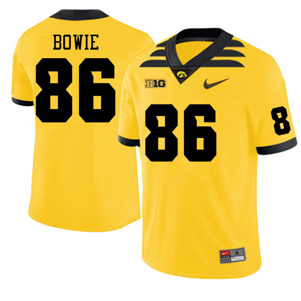 Men #86 Jeff Bowie Iowa Hawkeyes College Football Jerseys Sale-Gold